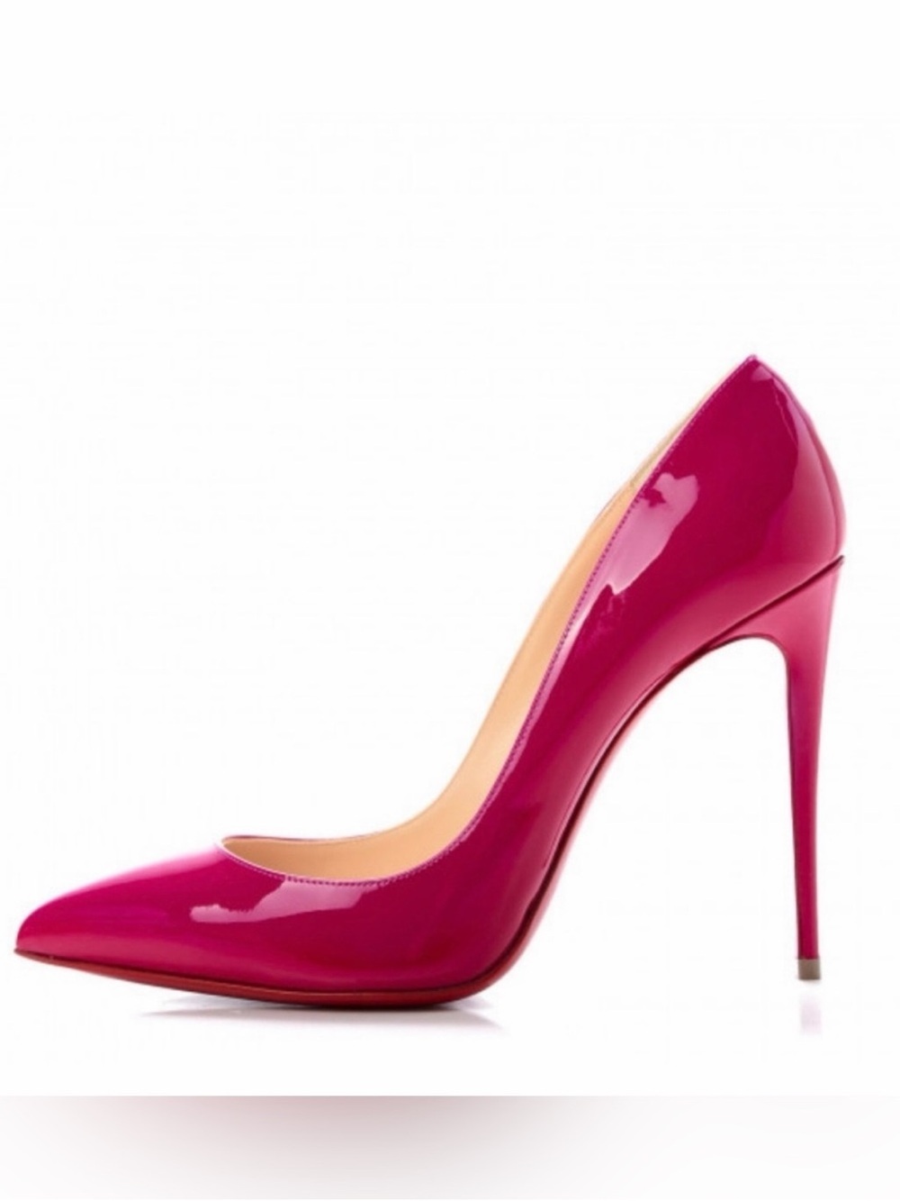 Christian Louboutin Fuchsia Patent Pointed-Toe Stiletto Pumps